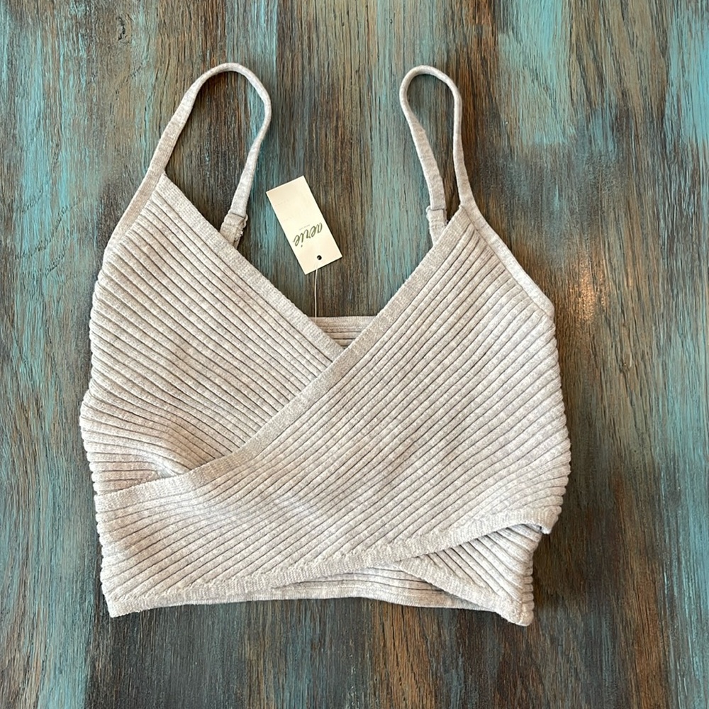 NWT aerie crop tank top gray XS